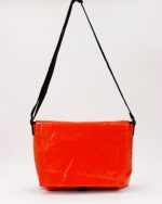 Zelda Compact Messenger Bag In Decommissioned Ferry Life Raft Material Red - Image 3