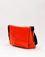 Zelda Compact Messenger Bag In Decommissioned Ferry Life Raft Material Red - Image 4