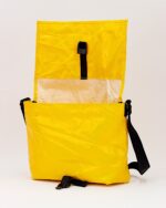 Zelda Compact Messenger Bag In Decommissioned Ferry Life Raft Material Yellow - Image 6