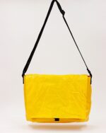 Zelda Compact Messenger Bag In Decommissioned Ferry Life Raft Material Yellow - Image 4