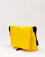 Zelda Compact Messenger Bag In Decommissioned Ferry Life Raft Material Yellow - Image 2