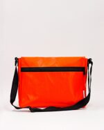 Zelda Compact Messenger Bag In Reclaimed Ferry Life Raft Fabric Orange - Image 5