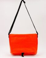 Zelda Compact Messenger Bag In Reclaimed Ferry Life Raft Fabric Orange - Image 3