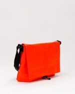 Zelda Compact Messenger Bag In Reclaimed Ferry Life Raft Fabric Orange - Image 2