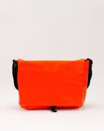 Zelda Compact Messenger Bag In Reclaimed Ferry Life Raft Fabric Orange