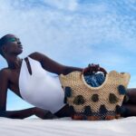 Scallop Raffia Tote
