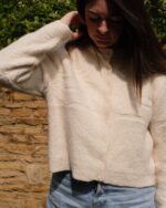 Athena Cardigan In Ivory Baby Alpaca - Image 6