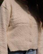 Athena Cardigan In Ivory Baby Alpaca - Image 7