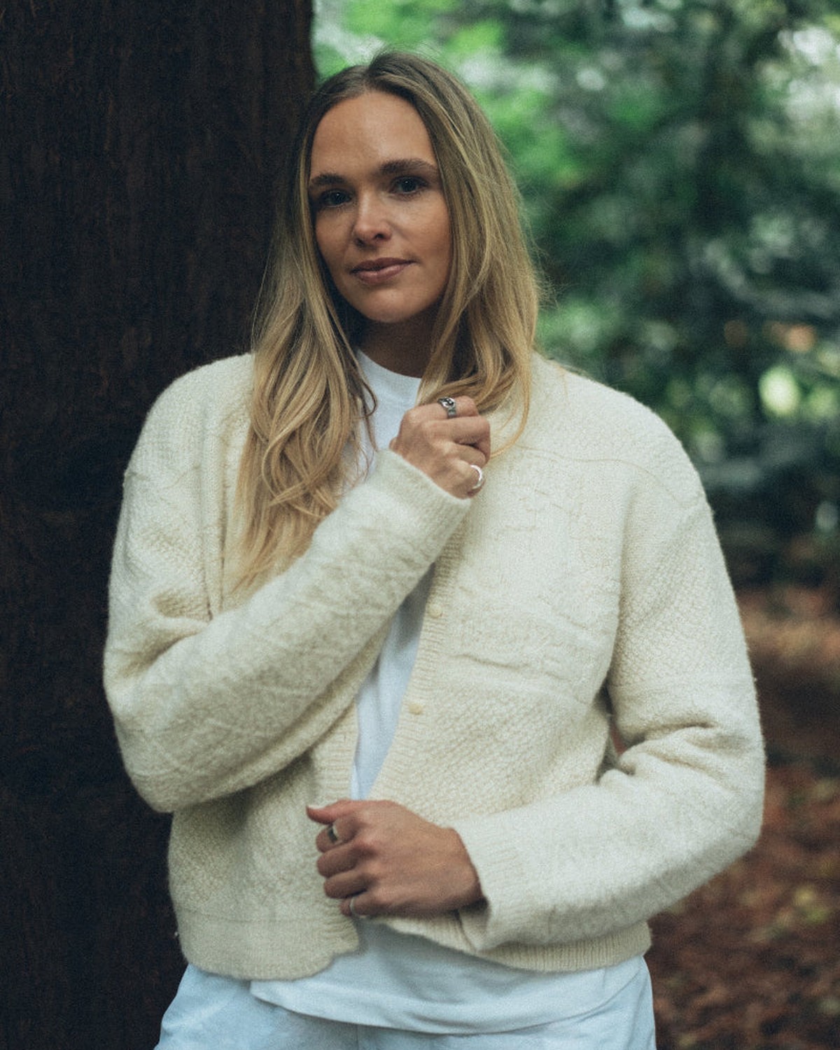 Athena Cardigan – Ivory Alpaca – Iris Athena Cardigan In Ivory Baby Alpaca - Image 1