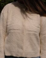 Athena Cardigan In Ivory Baby Alpaca - Image 10