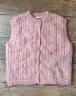 Pointelle Knit Vest In Peony Pink - Pre-Order - Image 2