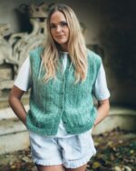Pointelle Knit Vest In Pistachio Green - Pre-Order