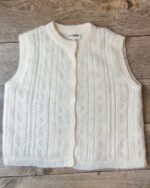 Pointelle Knit Vest In Vanilla - Pre-Order