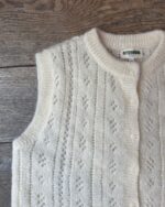 Pointelle Knit Vest In Vanilla - Pre-Order - Image 3