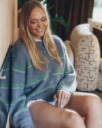 Stripe Cardigan In Soft Blue - Pre-Order - Image 4