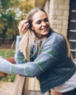 Stripe Cardigan In Soft Blue - Pre-Order - Image 2