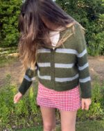 Stripe Cardigan In Ivy Green - Image 2