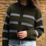 Stripe Cardigan In Ivy Green
