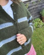 Stripe Cardigan In Ivy Green - Image 5