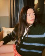 Stripe Cardigan In Ivy Green - Image 6