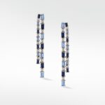 Blue Dahlia Tennis Drop Earrings