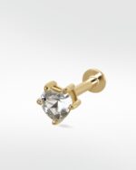 Brilliant Sapphire Coat of Arms Heart Earring - Image 4