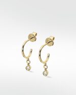 Cherry Blossom Gold Hook Earrings