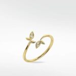 Diamond Open Leaf Ring