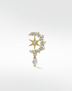 Entwined Diamond Moon and Star Stud