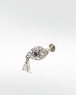 Evil Eye with Single Diamond Drop (Protection) - Image 3