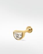 Half Moon Shield Diamond Earring - Image 4