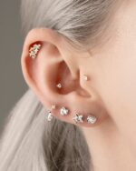 Half Moon Shield Diamond Earring - Image 3