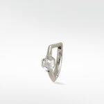 Modernist Hexagonal Diamond Knife Edged Hoop