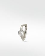 Modernist Hexagonal Diamond Knife Edged Hoop