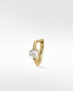 Modernist Hexagonal Diamond Knife Edged Hoop - Image 5