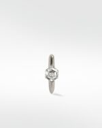 Modernist Hexagonal Diamond Knife Edged Hoop - Image 4