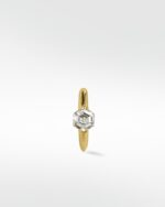 Modernist Hexagonal Diamond Knife Edged Hoop - Image 3
