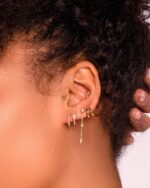 Night Wanderer Gold Hoop Earrings - Image 2