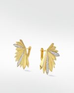 Palm Diamond Statement Fluted Earrings - Image 5