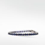 The Everyday Stackable Blue Sapphire Tennis Silver Bracelet
