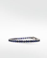 The Everyday Stackable Blue Sapphire Tennis Silver Bracelet