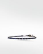The Everyday Stackable Blue Sapphire Tennis Silver Bracelet - Image 4