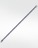 The Everyday Stackable Blue Sapphire Tennis Silver Bracelet - Image 3