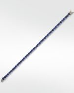The Everyday Stackable Blue Sapphire Tennis Silver Bracelet - Image 2