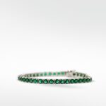 The Everyday Stackable Emerald Tennis Silver Bracelet