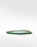 The Everyday Stackable Emerald Tennis Silver Bracelet