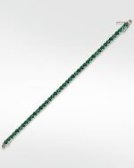The Everyday Stackable Emerald Tennis Silver Bracelet - Image 4