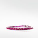 The Everyday Stackable Ruby Tennis Silver Bracelet