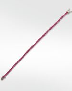 The Everyday Stackable Ruby Tennis Silver Bracelet - Image 3