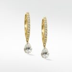 The Floating Diamond Pear Drop Hoops